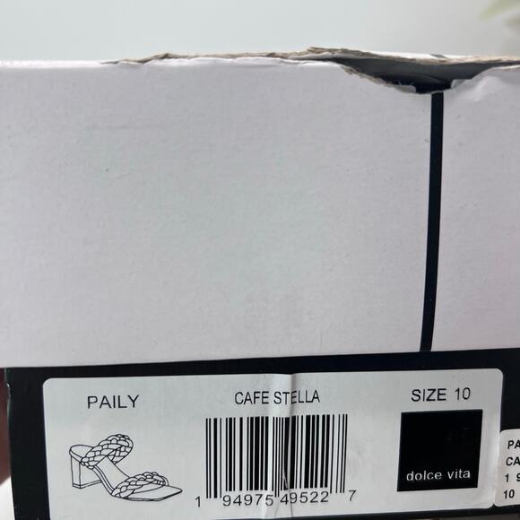 Dolce Vita Paily Croc Embossed Heel Sandal Café Stella Women 10 NWB Square Toe - Picture 11 of 11